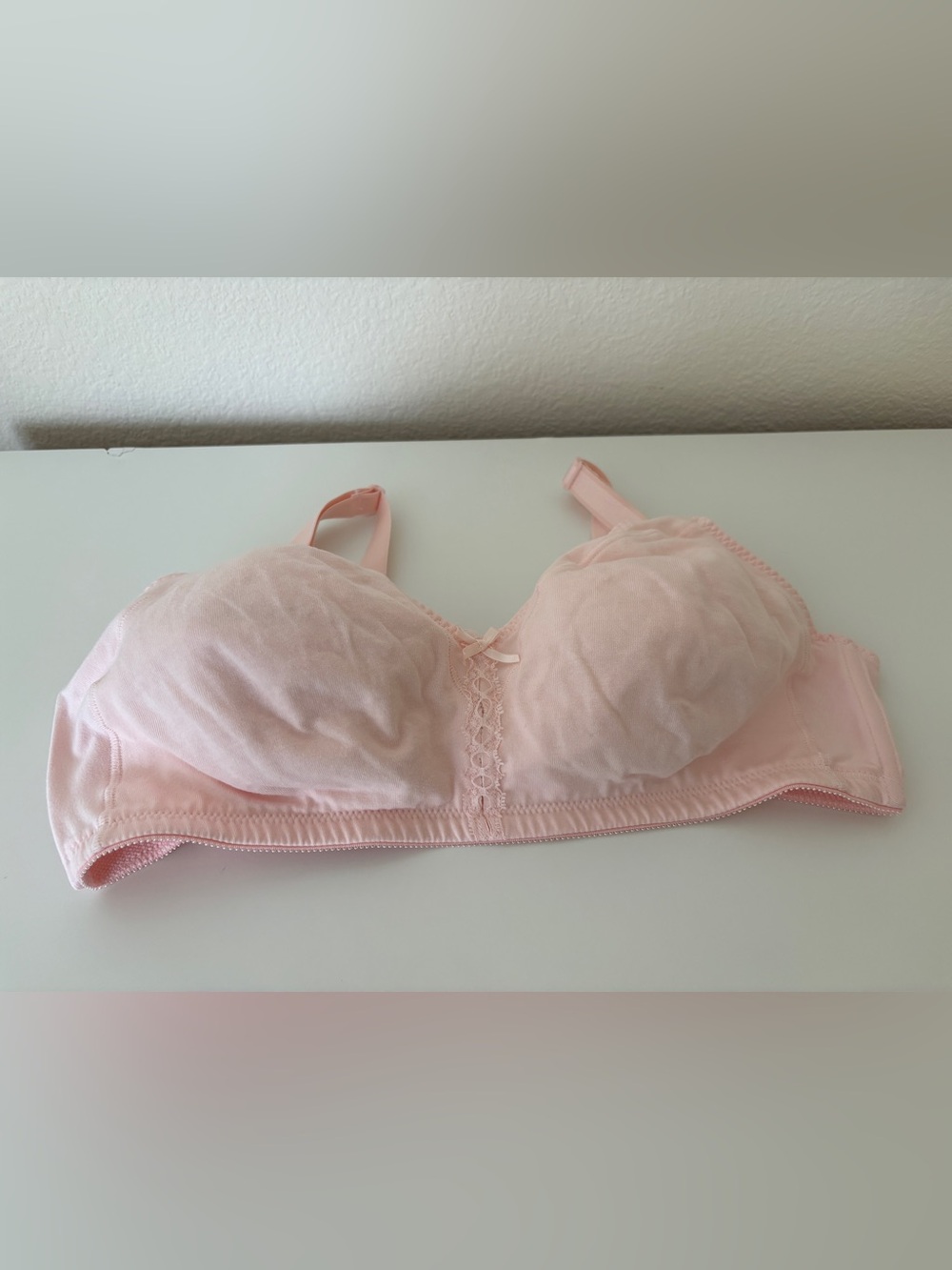 Bali 3036 Double Support Cotton Bra Wire Free Unlined Womens 42 C Pink